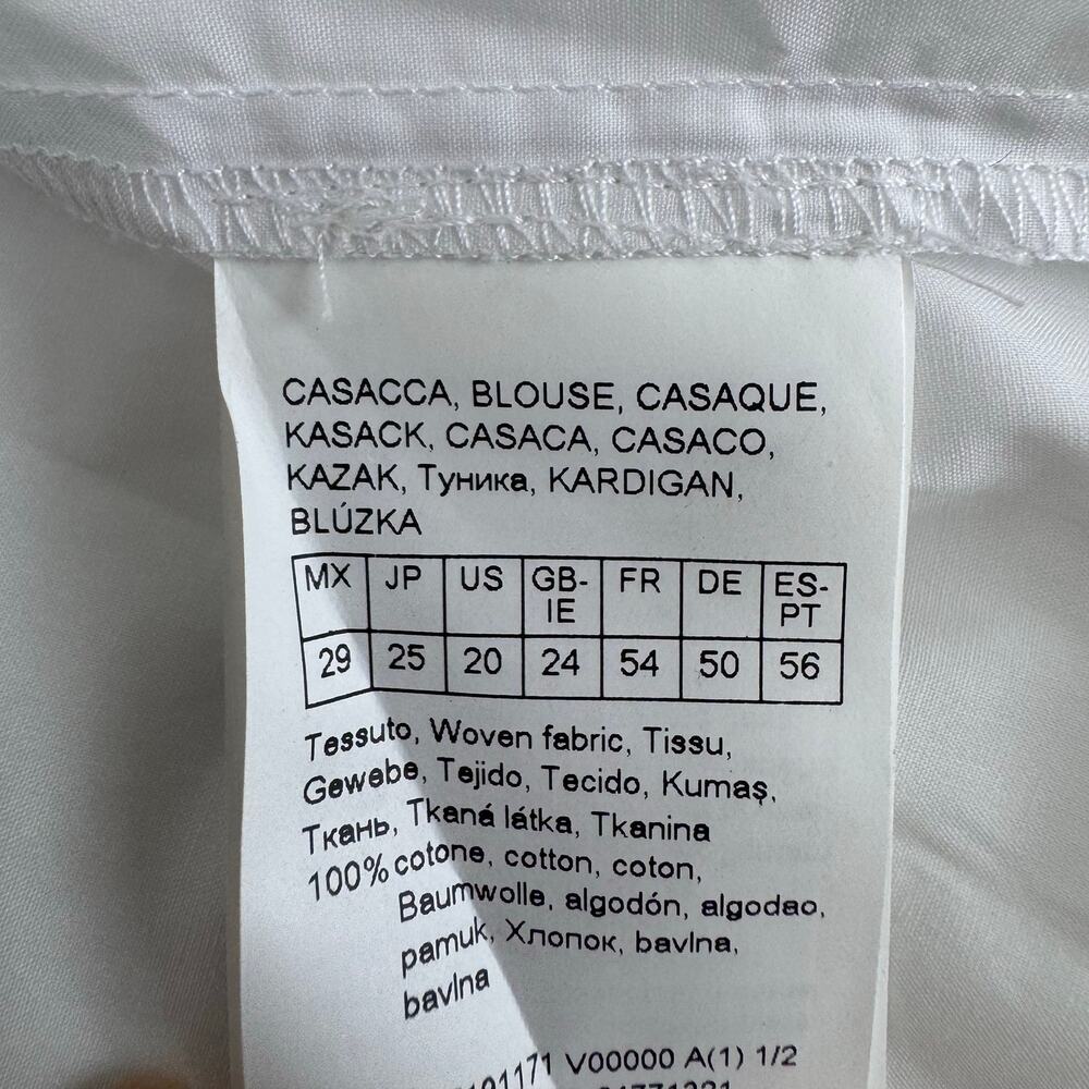 NWT Marina Rinaldi Hi Low White Cotton T-Shirt US 20 Minimalist Sporty Old Money - Picture 9 of 10